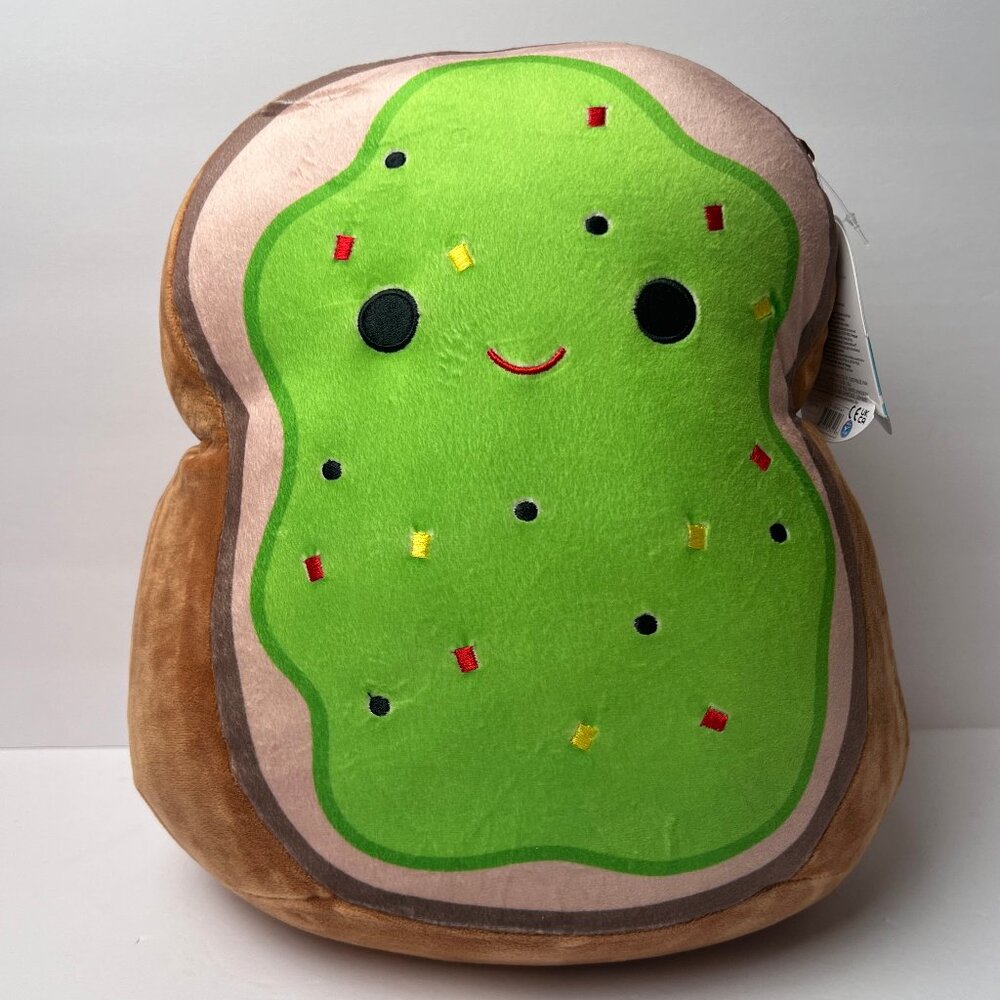 Original Squishmallows 14" Sinclair Avocado Toast Brown Green New with tag